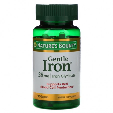 Nature's Bounty, 젠틀 철분, 28 mg, 90 정