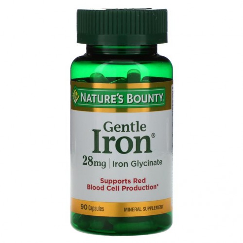 Nature's Bounty, 젠틀 철분, 28 mg, 90 정