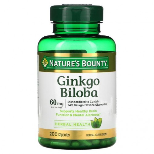 Nature's Bounty, 징코 빌로바, 30mg, 캡슐 200정