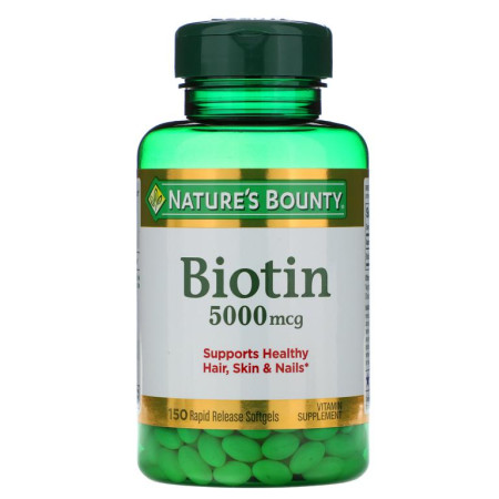 Nature's Bounty, 비오틴, 5,000mcg, 빠른 방출 소프트젤 150정