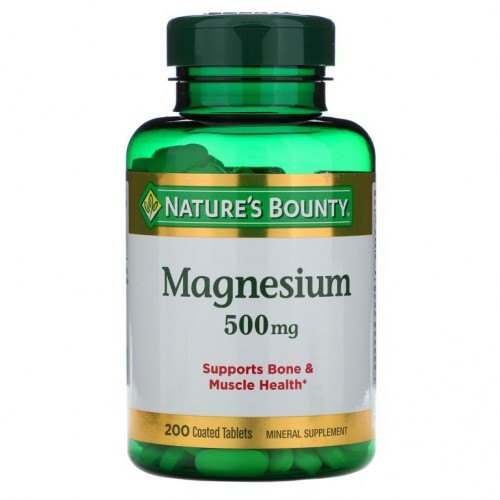 Nature's Bounty, 마그네슘, 500 mg, 200 코팅 태블릿