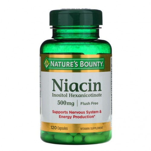 Nature's Bounty, 플러시 프리 니아신, 500mg, 120 캡슐