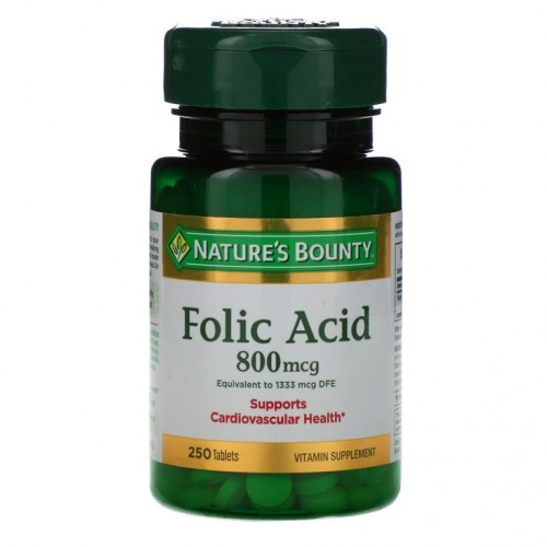 Nature's Bounty, 엽산, 800 mcg, 250정
