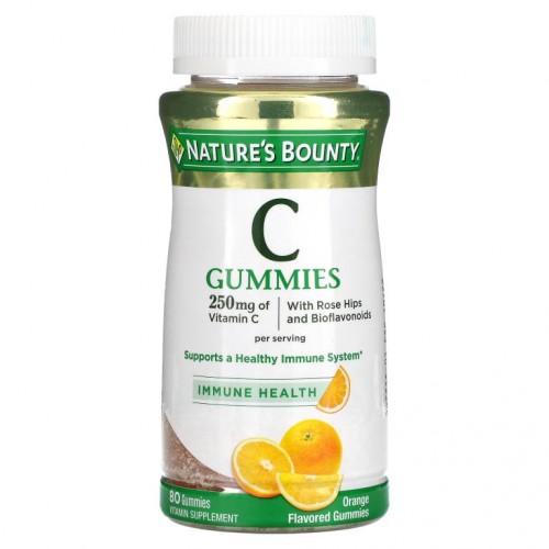 Nature's Bounty, 비타민 C 구미젤리, 오렌지 맛, 125 mg, 구미젤리 80개