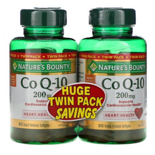 Nature's Bounty, Co Q-10, 트윈 팩, 200 mg, 빠른 용해 소프트젤 각 80 개입