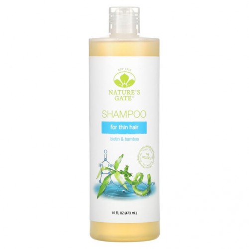 Nature's Gate, 비오틴 & 대나무 삼푸, 가는 모발용, 473ml(16fl oz)