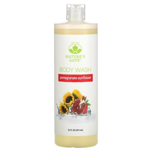 Nature's Gate, 석류 해바라기 바디 워시, 473ml(16fl oz)