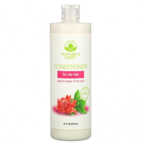 Nature's Gate, 지성 모발용 아와푸히 생강 & 홀리 바질 컨디셔너, 473ml(16fl oz)