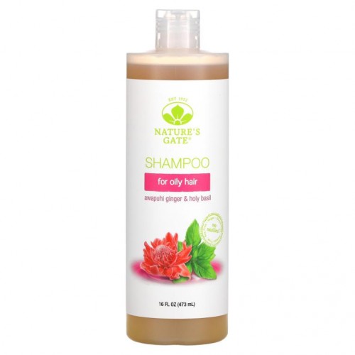 Nature's Gate, 지성 모발용 아와푸히 생강 & 홀리바질 샴푸, 473ml(16fl oz)