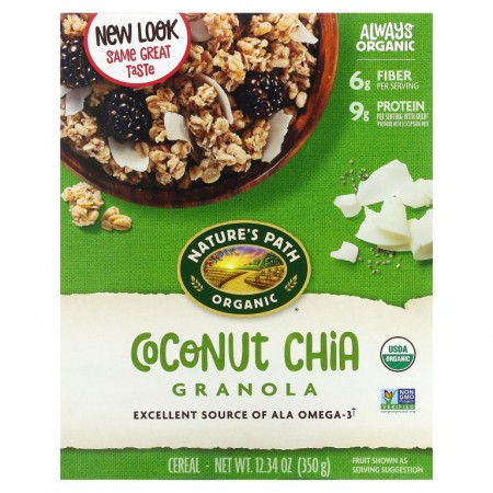 Nature's Path, 유기농 코코넛 치아 그래놀라, 12.34 온스 (350g)