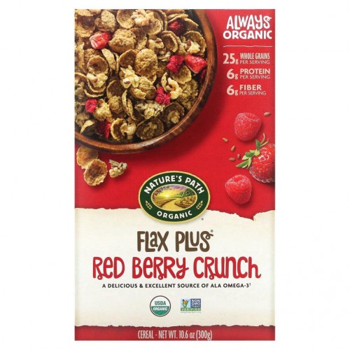 Nature's Path, 유기농, Flax Plus 레드 베리 크런치 시리얼, 300g(10.6oz)