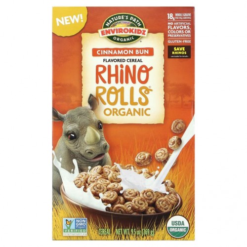 Nature's Path, EnviroKidz, 유기농 가향 시리얼, Rhino Rolls, 269g(9.5oz)