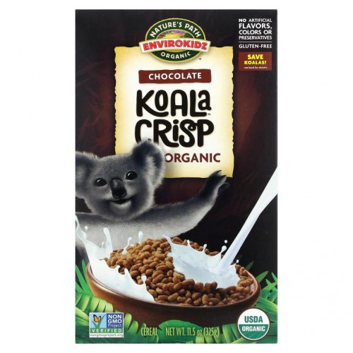 Nature's Path, 엔비로키즈 (EnviroKidz), 유기농 초콜릿 코알라 아삭 아삭 시리얼 (Chocolate Koala Crisp Cereal), 11.5 oz (325 그램)
