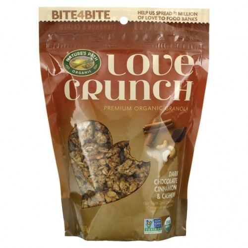 Nature's Path, Love Crunch, 다크 초콜릿 시나몬 & 캐슈너트, 325g(11.5oz)