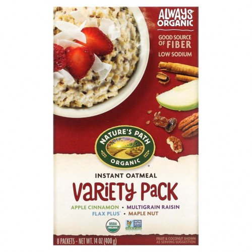Nature's Path, Organic Instant Oatmeal, 버라이어티 팩, 8팩, 400g(14oz)