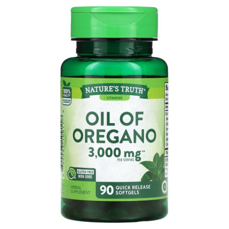 Nature's Truth, 오레가노 오일, 1,500mg, 빠른 방출 소프트젤 90정