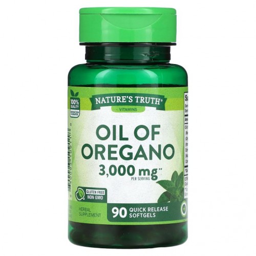 Nature's Truth, 오레가노 오일, 1,500mg, 빠른 방출 소프트젤 90정