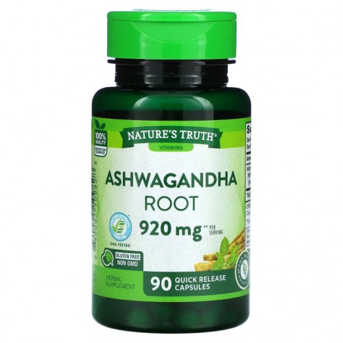 Nature's Truth, 아슈와간다 뿌리, 460mg, 빠른 방출 캡슐 90정