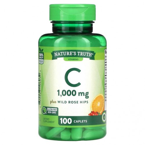 Nature's Truth, 야생 로즈힙 함유 비타민C, 1,000mg, 100정