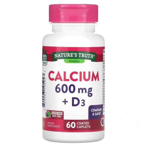 Nature's Truth, Calcium Plus Vitamin D3, 600 mg, 60 Coated Caplets