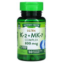 Nature's Truth, K-2 + MK-7 복합체, 800mcg, 빠른 방출 캡슐 50정