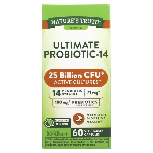 Nature's Truth, Ultimate Probiotic-14, 25 Billion, 60 Quick Release Capsules