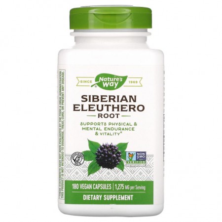 Nature's Way, 시베리아 가시오갈피, 뿌리, 425 mg, 베지 캡슐 180정