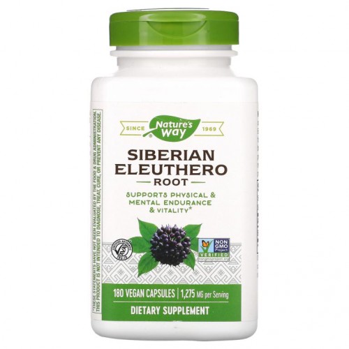 Nature's Way, 시베리아 가시오갈피, 뿌리, 425 mg, 베지 캡슐 180정