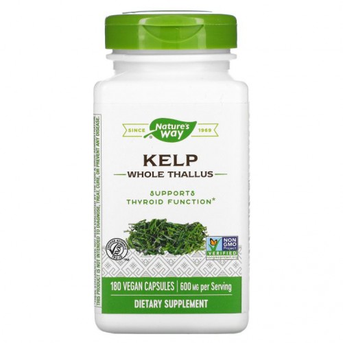 Nature's Way, 켈프, 통 엽상체, 600mg, 비건 캡슐 180정