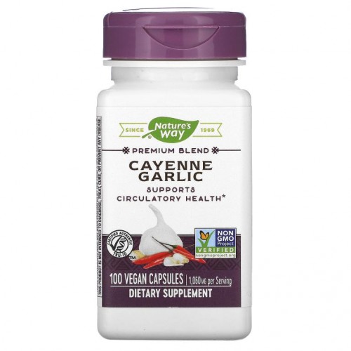 Nature's Way, 카이엔 갈릭, 1,060mg, 베지 캡슐 100정