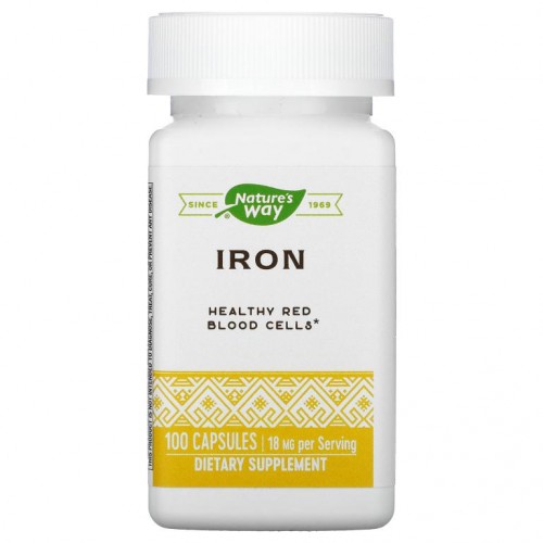 Nature's Way, 철분, 18mg, 캡슐 100정