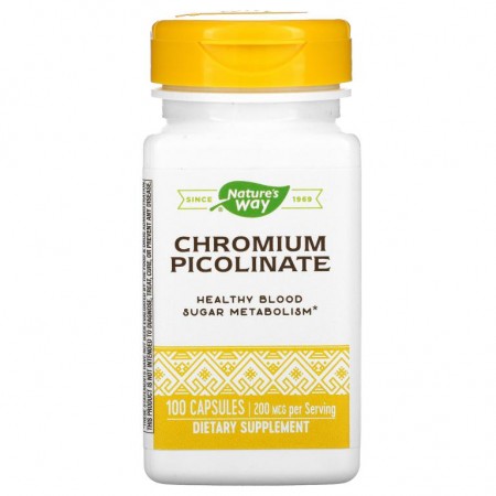 Nature's Way, 크로뮴 피콜리네이트, 200mcg, 캡슐 100정