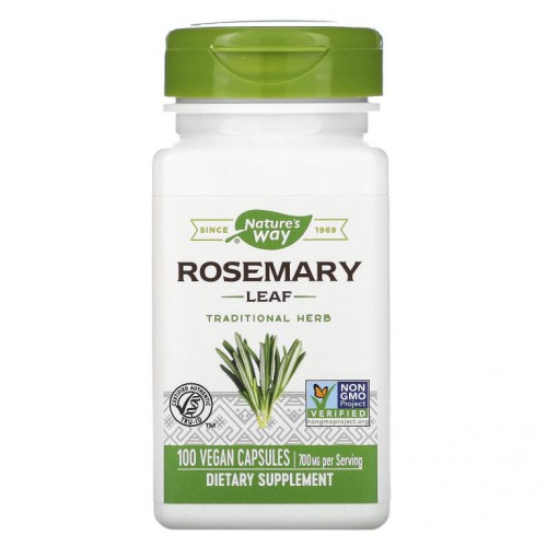Nature's Way, 로즈메리잎, 350mg, 베지 캡슐 100정