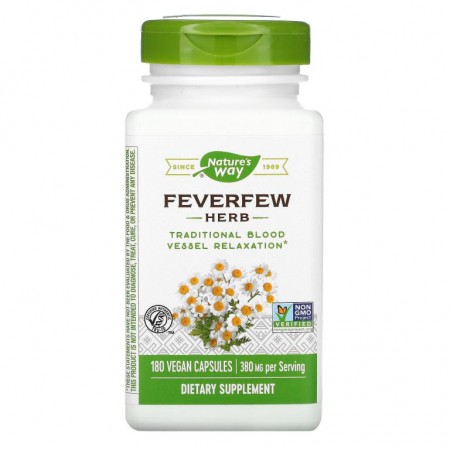 Nature's Way, 피버퓨 허브, 380mg, 베지 캡슐 180정