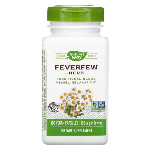 Nature's Way, 피버퓨 허브, 380mg, 베지 캡슐 180정