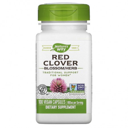 Nature's Way, 붉은 토끼풀 꽃/허브, 400mg, 베지 캡슐 100정