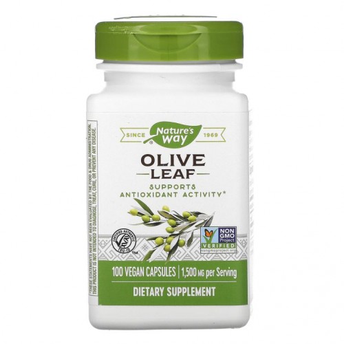 Nature's Way, 올리브 잎, 500 mg, 비건 캡슐 100정