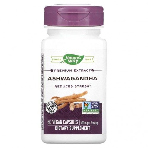 Nature's Way, 아슈와간다, 500mg, 베지 캡슐 60정