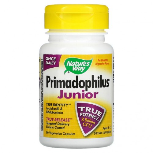 Nature's Way, 주니어, Primadophilus, 6~12세, 30억CFU, 베지 캡슐 90정