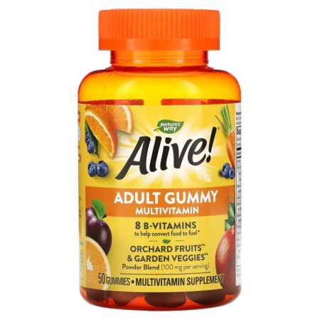 Nature's Way, Alive! 종합비타민 구미젤리, 맛있는 과일 맛, 구미젤리 50개