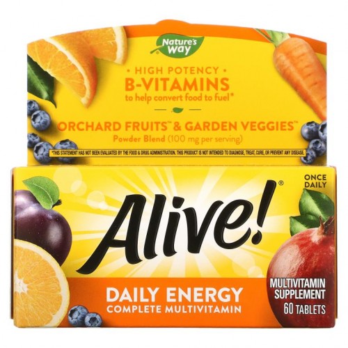 Nature's Way, Alive! 데일리 에너지, 종합비타민 및 종합 미네랄, 60정
