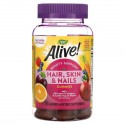 Nature's Way, Alive! 모발, 피부 및 손발톱을 위한 콜라겐 및 비오틴 함유, 딸기, 구미젤리 60개