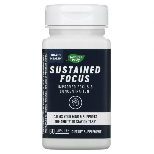 Nature's Way, Brain Health, 서스테인드 포커스, 캡슐 60정