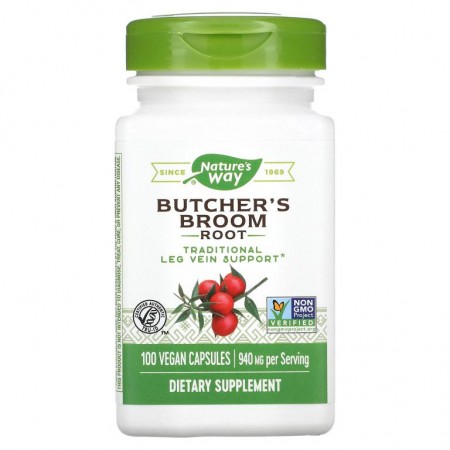 Nature's Way, Butcher's Broom Root, 470 mg, 100 Vegan Capsules