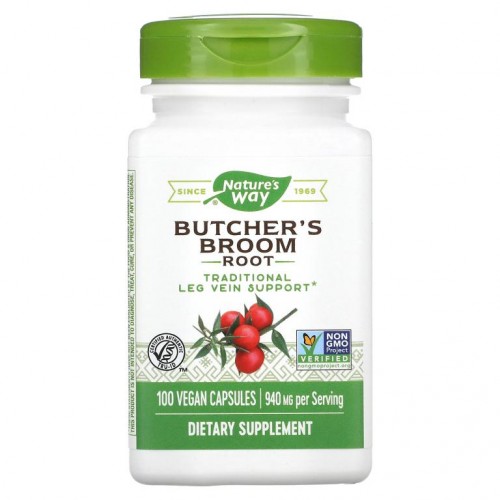 Nature's Way, Butcher's Broom Root, 470 mg, 100 Vegan Capsules
