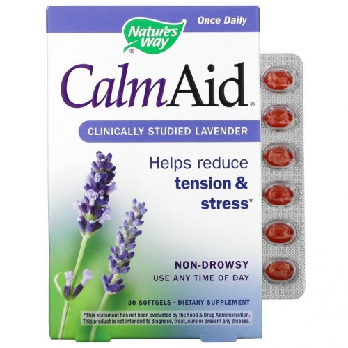 Nature's Way, CalmAid, 임상 시험을 마친 라벤더, 소프트젤 30정