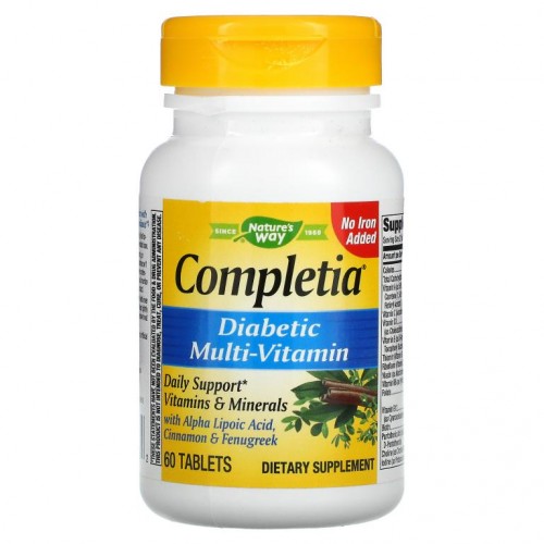 Nature's Way, Completia, 다이아베틱 컴플리트 멀티 비타민, 철분 없음, 60 정