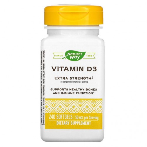 Nature's Way, 비타민D3, 50mcg, 소프트젤 240정