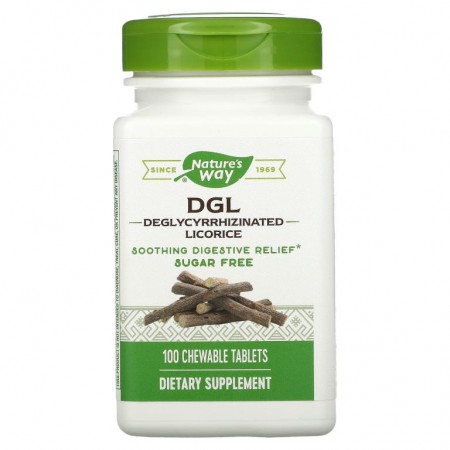 Nature's Way, DGL, 3:1 글리시리진 성분 제거 감초 추출물, 츄어블 100정