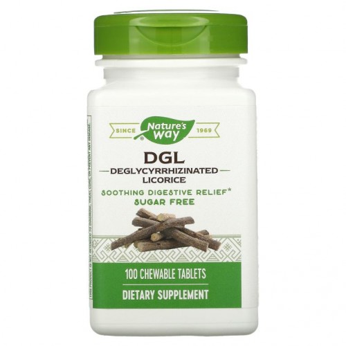 Nature's Way, DGL, 3:1 글리시리진 성분 제거 감초 추출물, 츄어블 100정